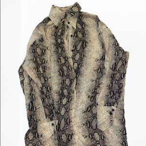 Snakeskin long sleeve boyfriend shirt
